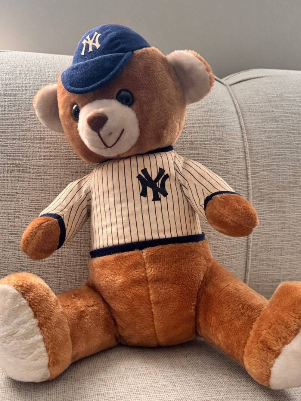 Vintage Early 90s New York Yankees Teddy Brown Bear – 20”
